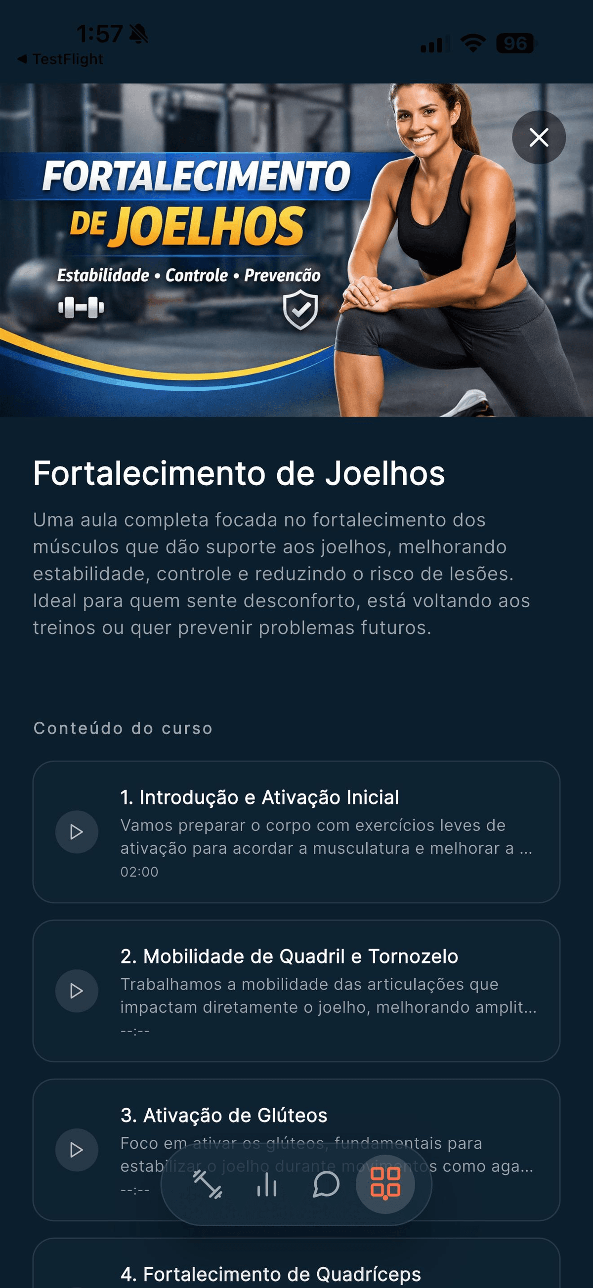 Suas aulas de vídeo, no mesmo app onde seus alunos treinam.